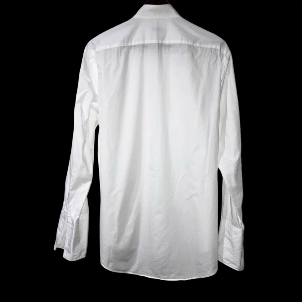 Vintage Christian Dior Monsieur Pleated Tuxedo Shirt White Sz 16/33 French Cuff - Picture 3 of 8